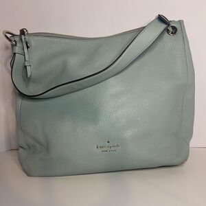 Kate Spade Soft Blue Leather Pebble Shoulder Bag